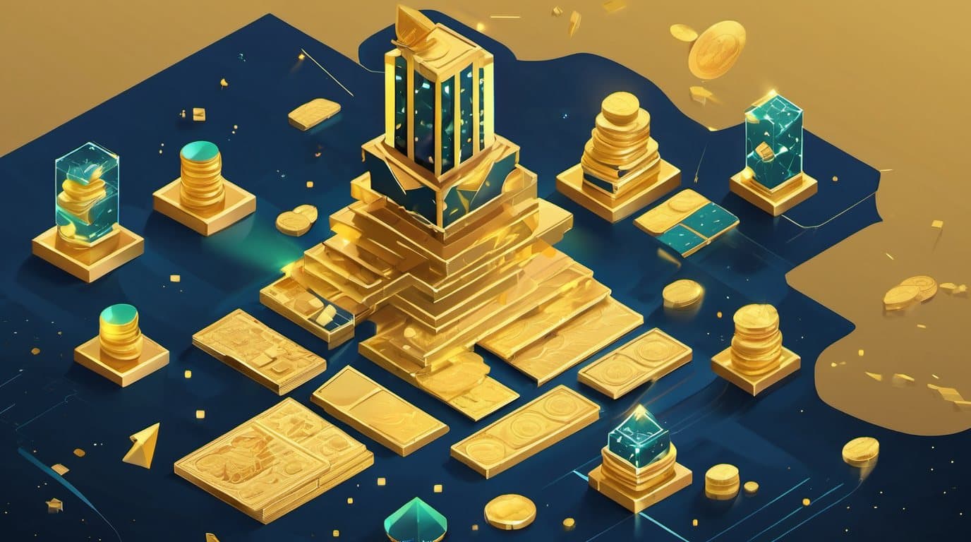 Ten Bagger key art — a fanned poker hand of holographic stock cards over a navy felt table, gold chips stacked and a glowing 10× emblem above